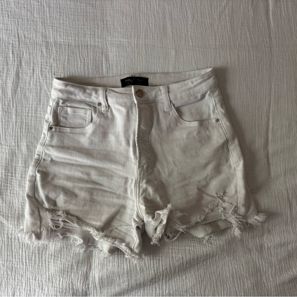 White Distressed Women Shorts